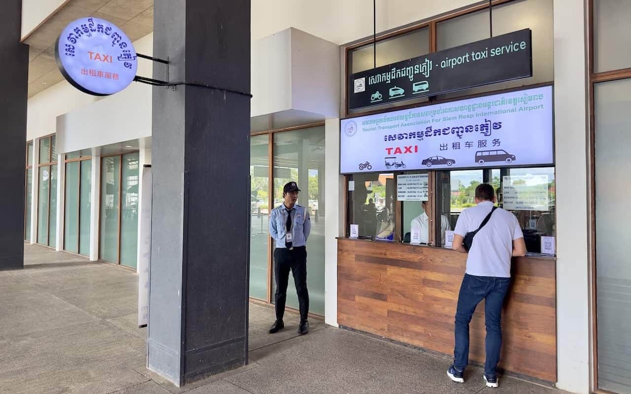 Siem Reap airport taxi and tuk-tuk office 