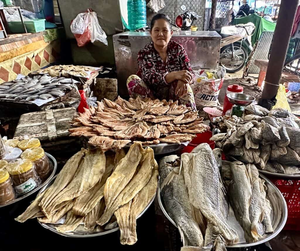 Tan Chau Vietnam dried fish at the market