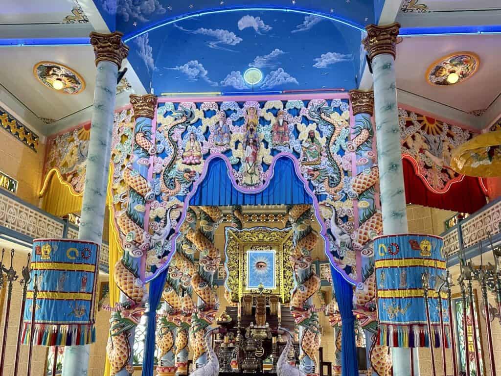 Inside a temple in Tan Chau, Vietnam