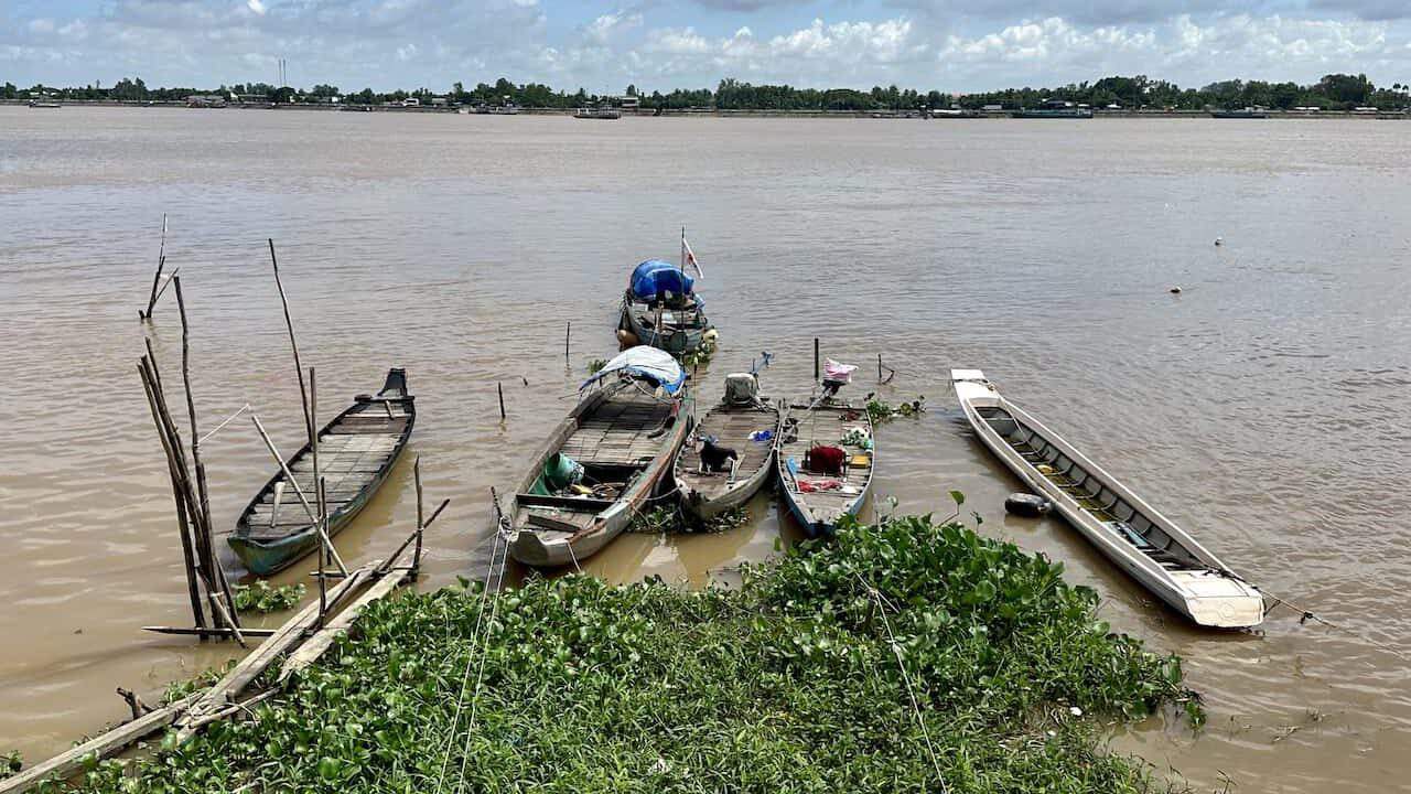 Fishing boats on the Mekong River