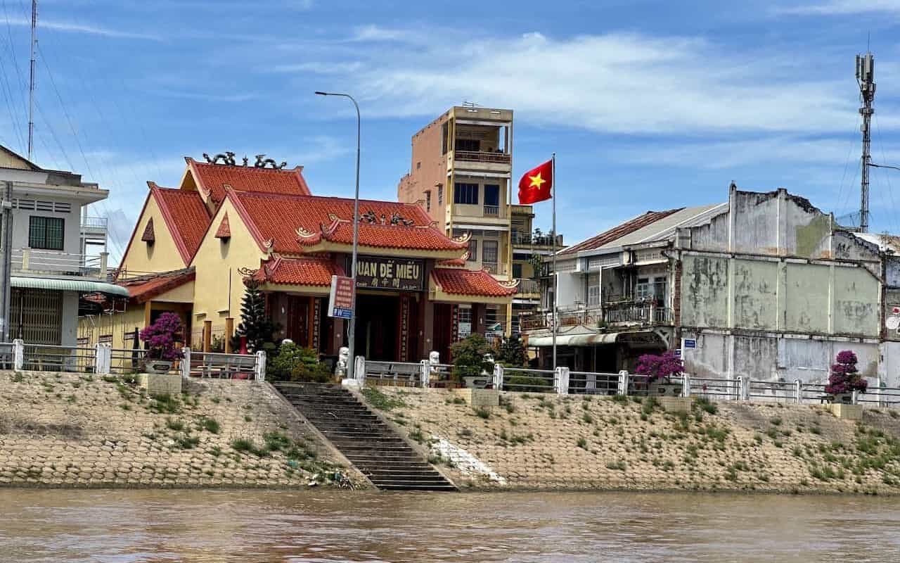 View of Tan Chau, Vietnam, from the Mekong River