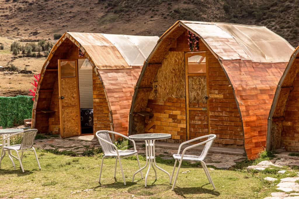 Soraypampa Hostel cabins at Humantay Lake