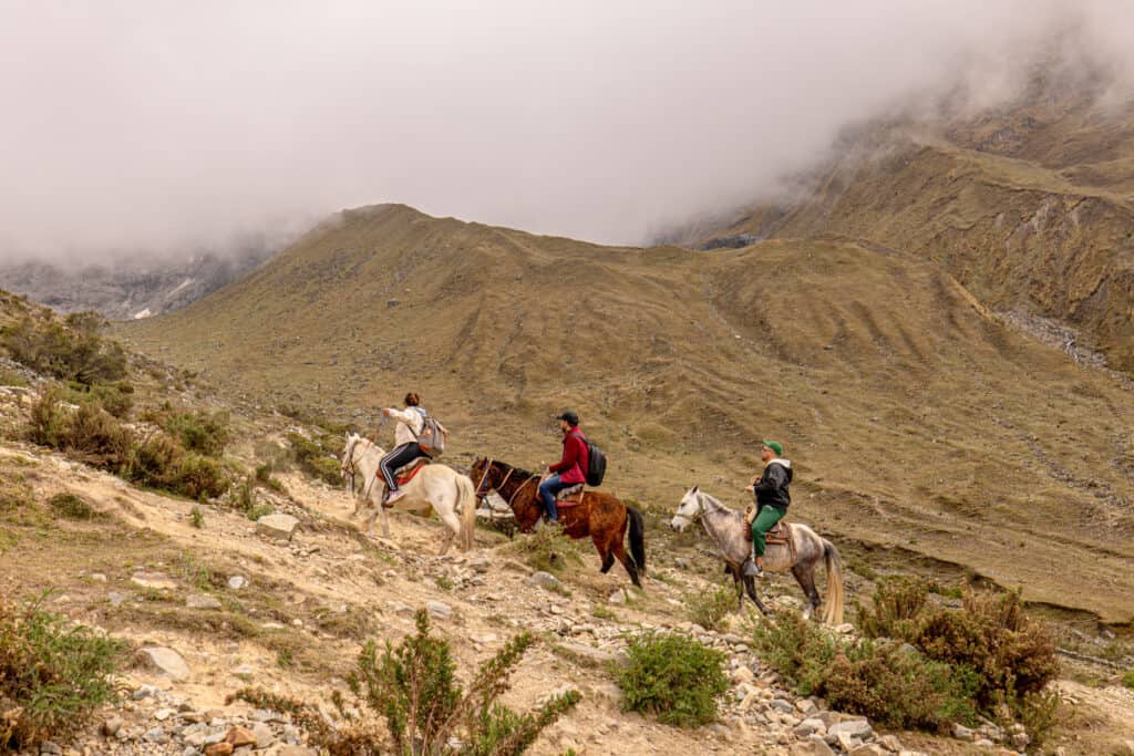 Horses at Humantay Lake