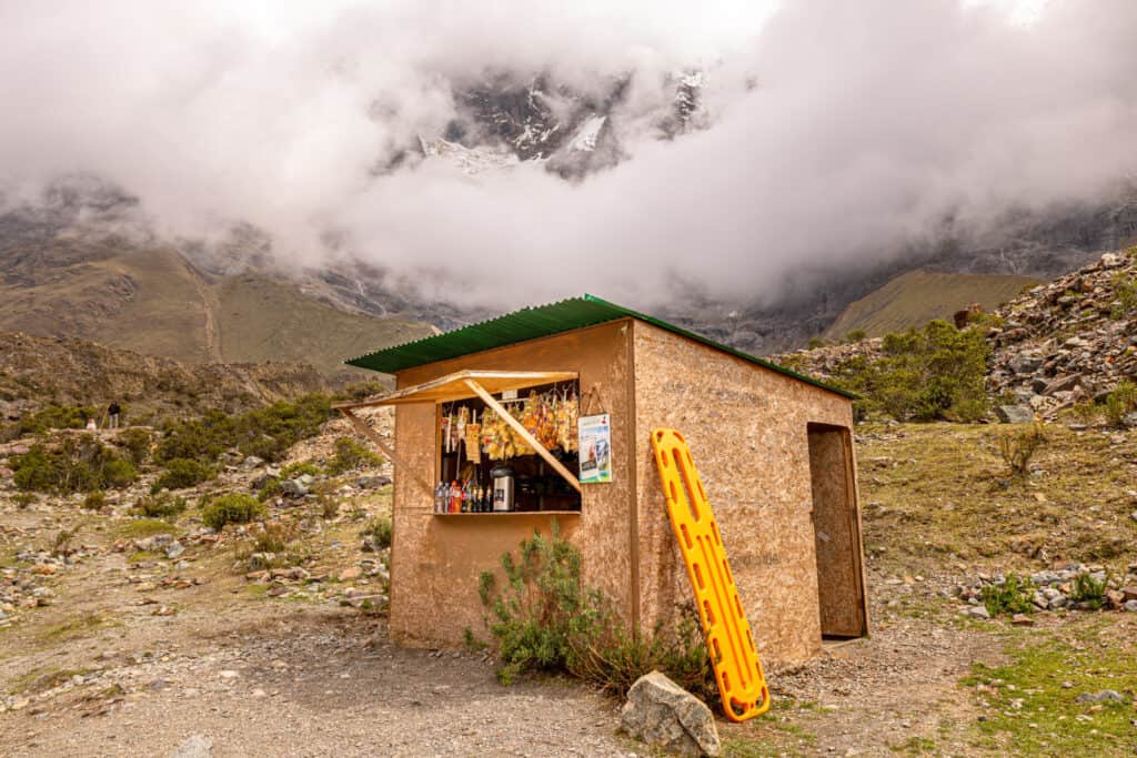 Food and drinks at Humantay Lake