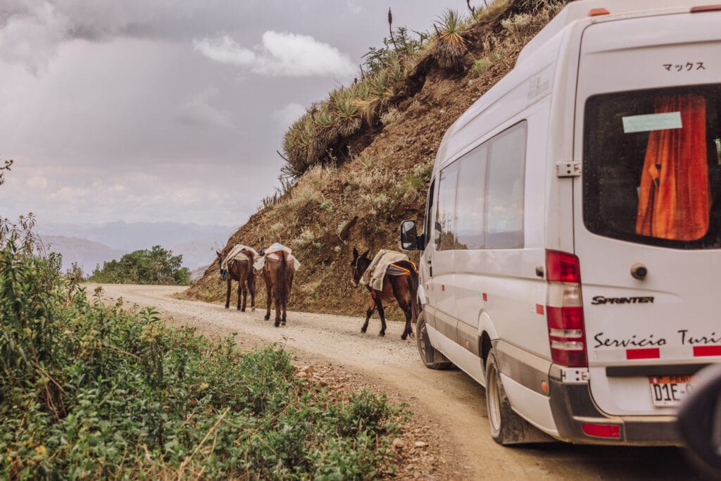 The road to Humantay Lake in Peru