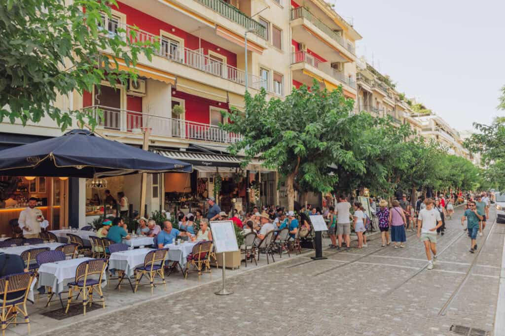 Cafes near the Acropolis in Athens