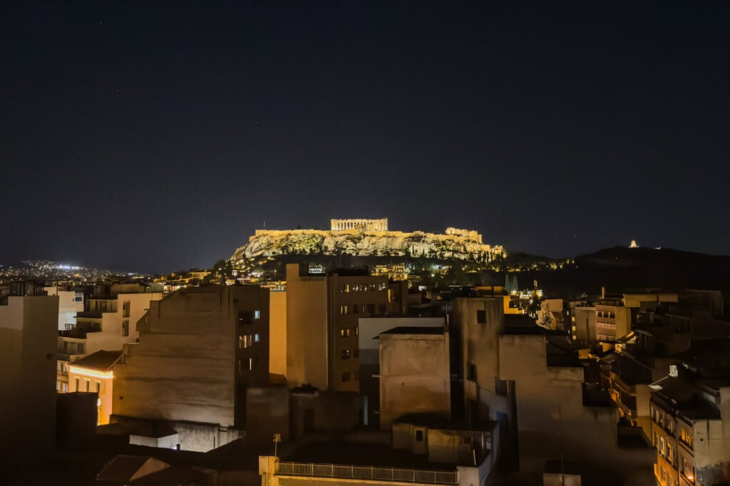 The Acropolis in Athens at night