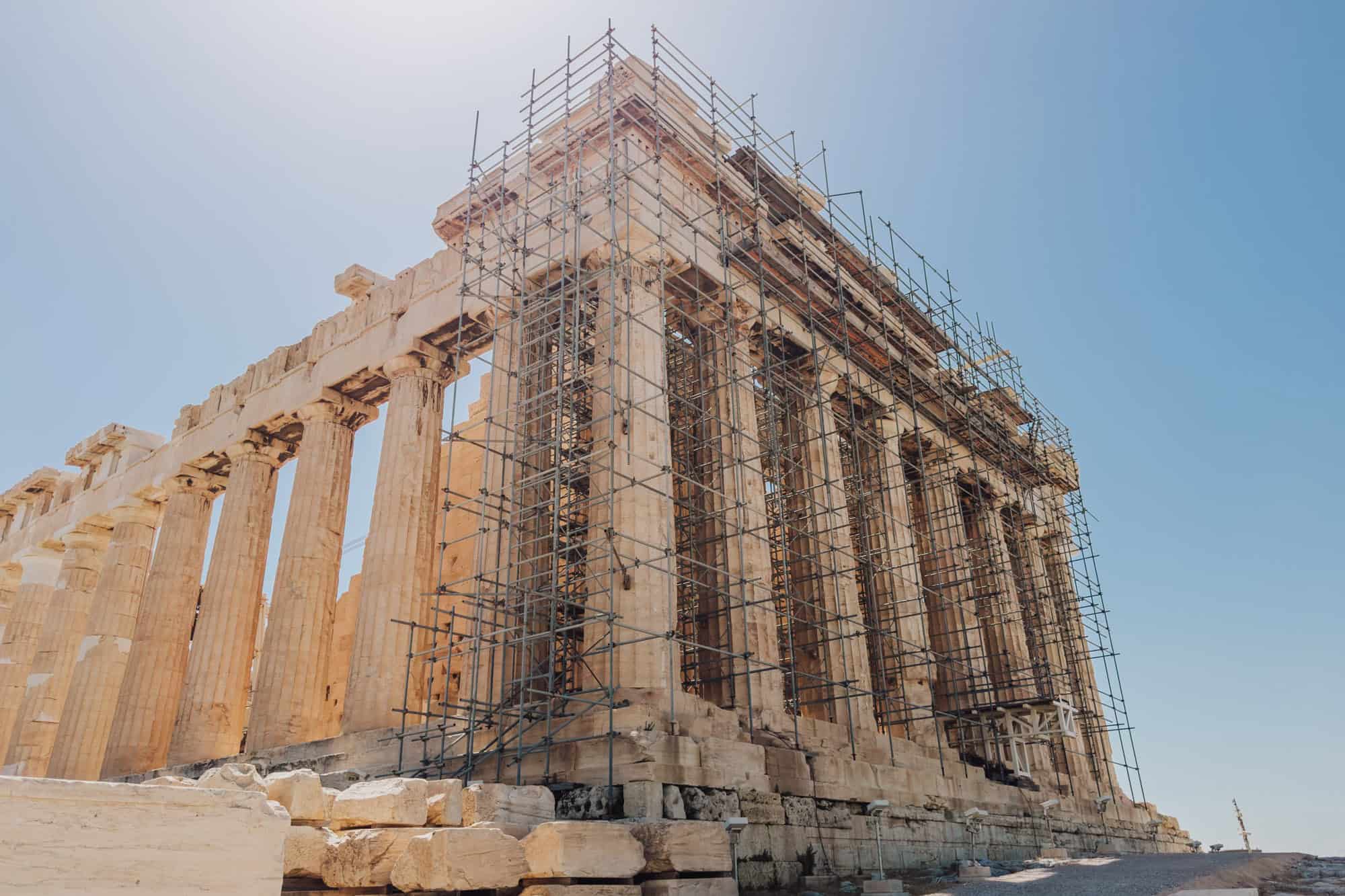 The Acropolis in Athens on a hot June day