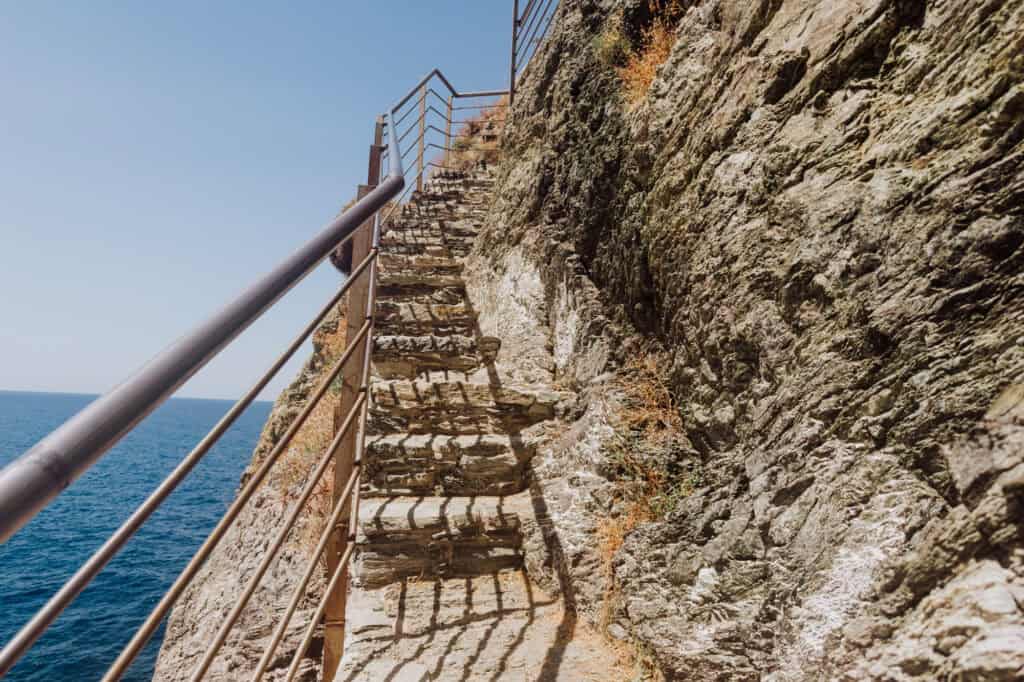 Stone steps leading up to Agios Ioannis Kastri on Skopelos