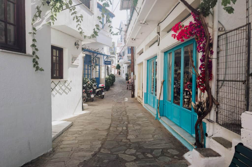 Glossa Skopelos in July