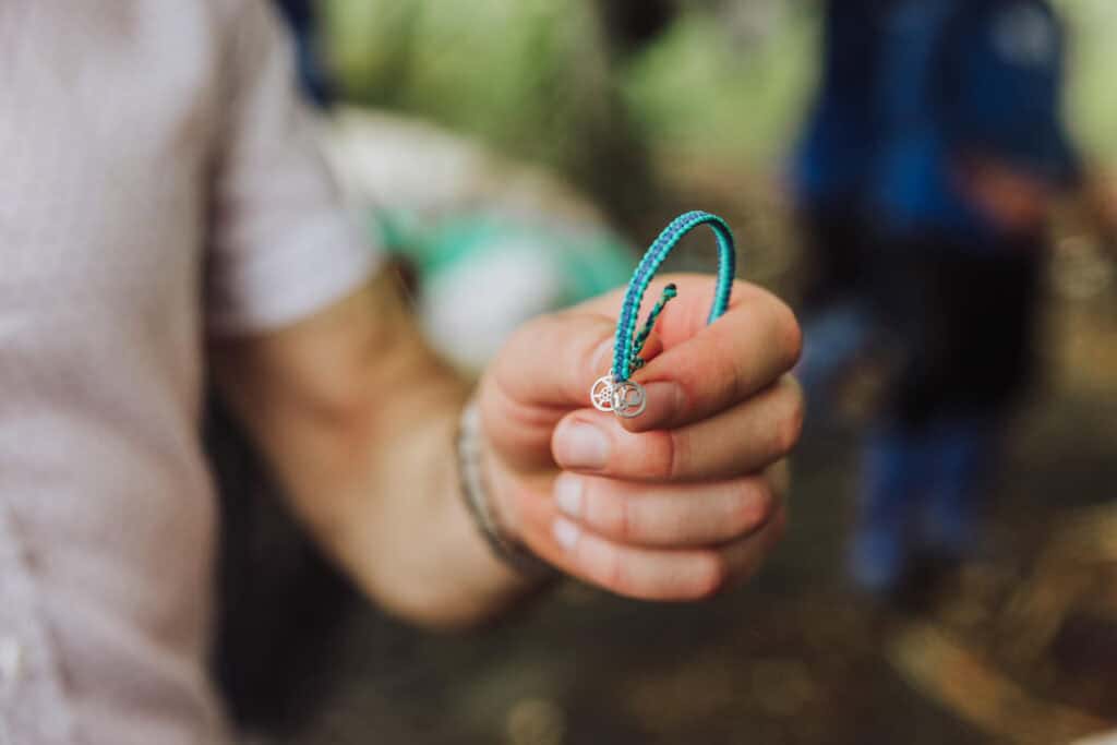 A 4ocean bracelet made from plastic trash on Bali