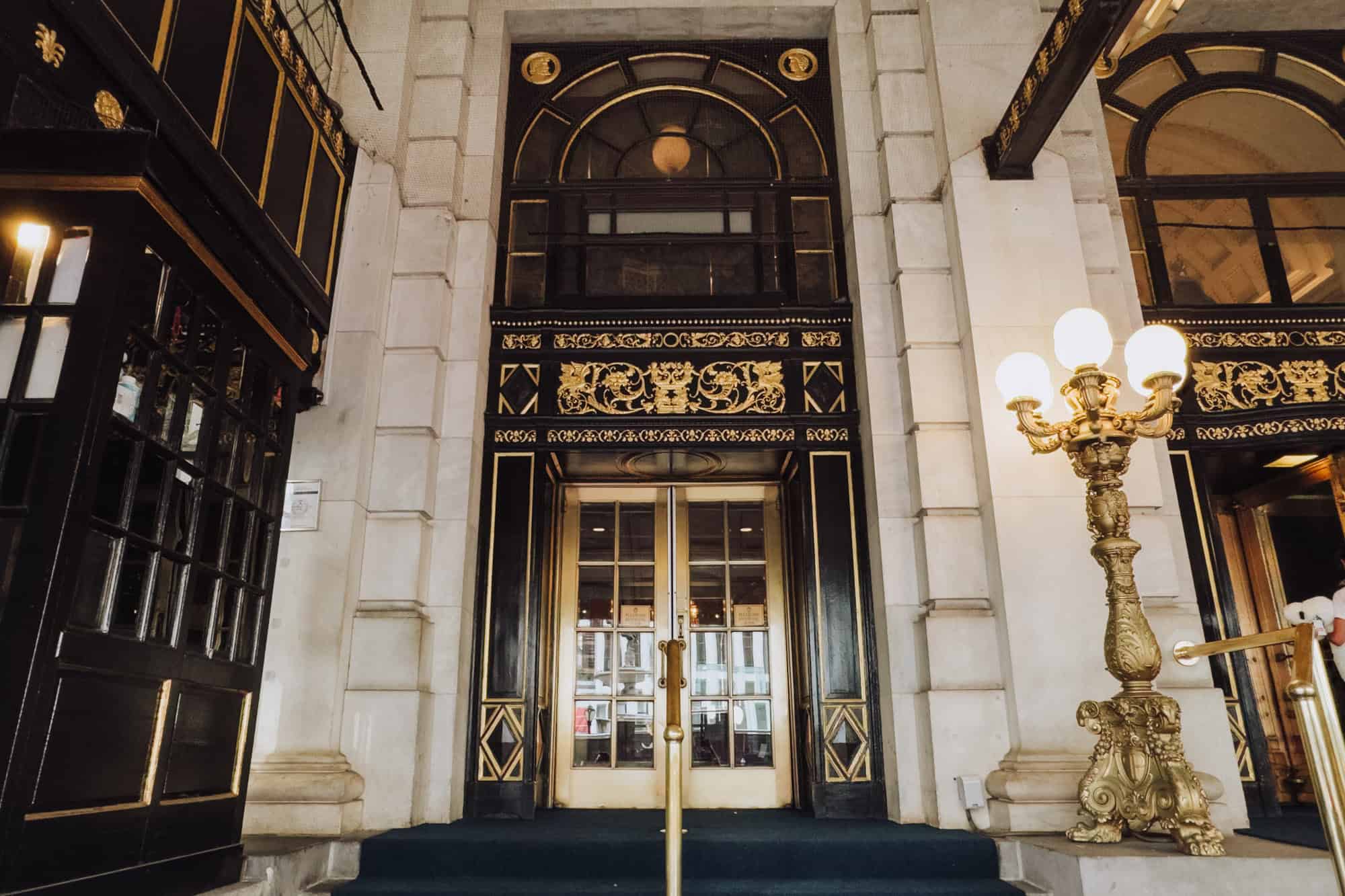 The Plaza Hotel entrance across from Central Park in NYC