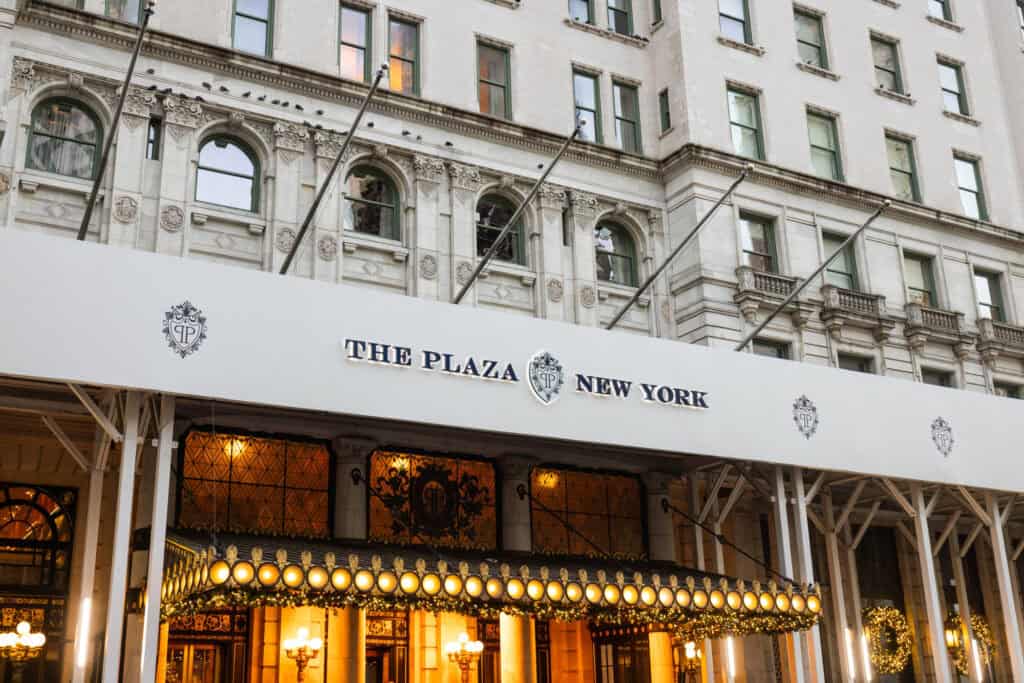 The exterior of The Plaza Hotel