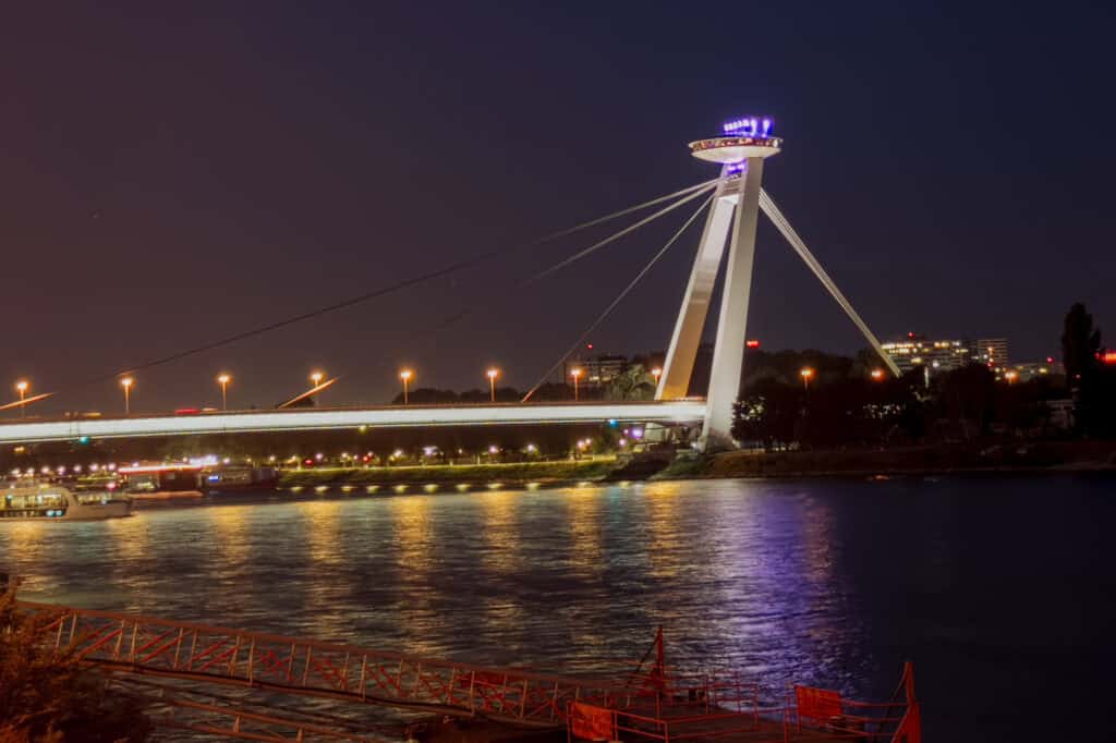 The UFO in Bratislava at night