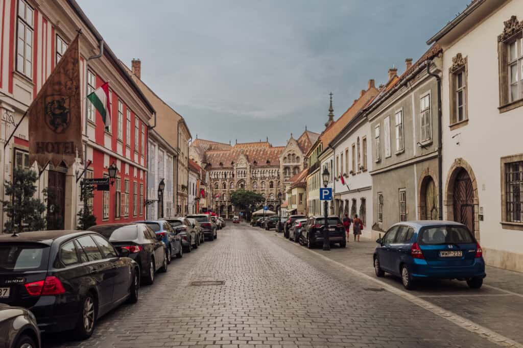 cobblestone streets in Budapest