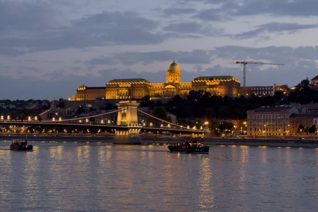 Sunset in Budapest, Hungary.