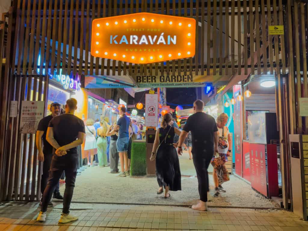 Street food at night in Budapest