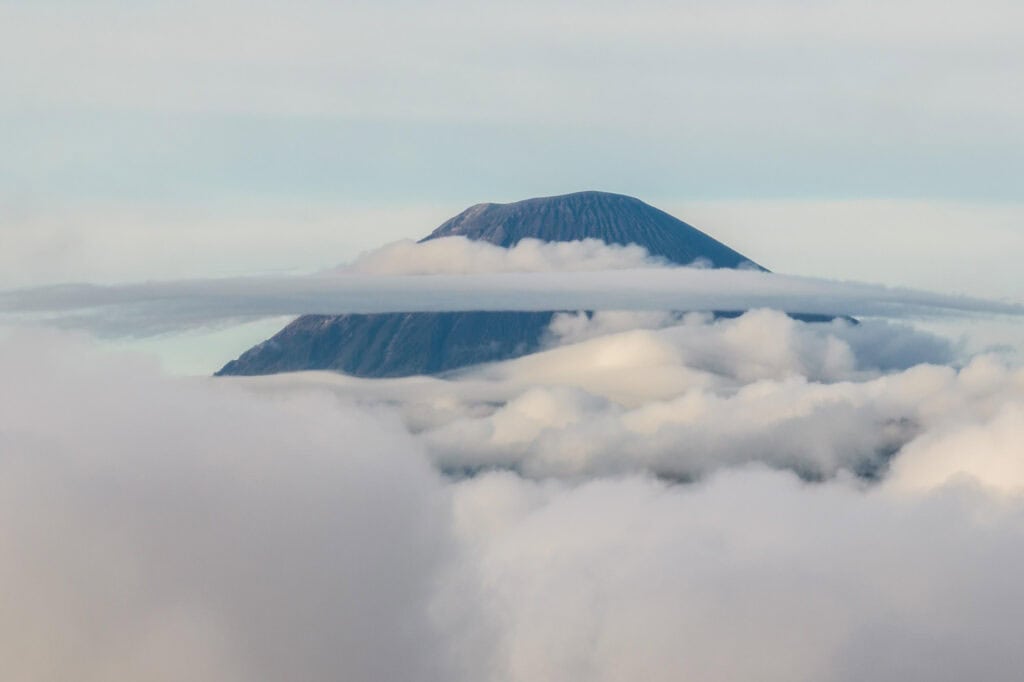 The clouds at sunrise near Mount Bromo