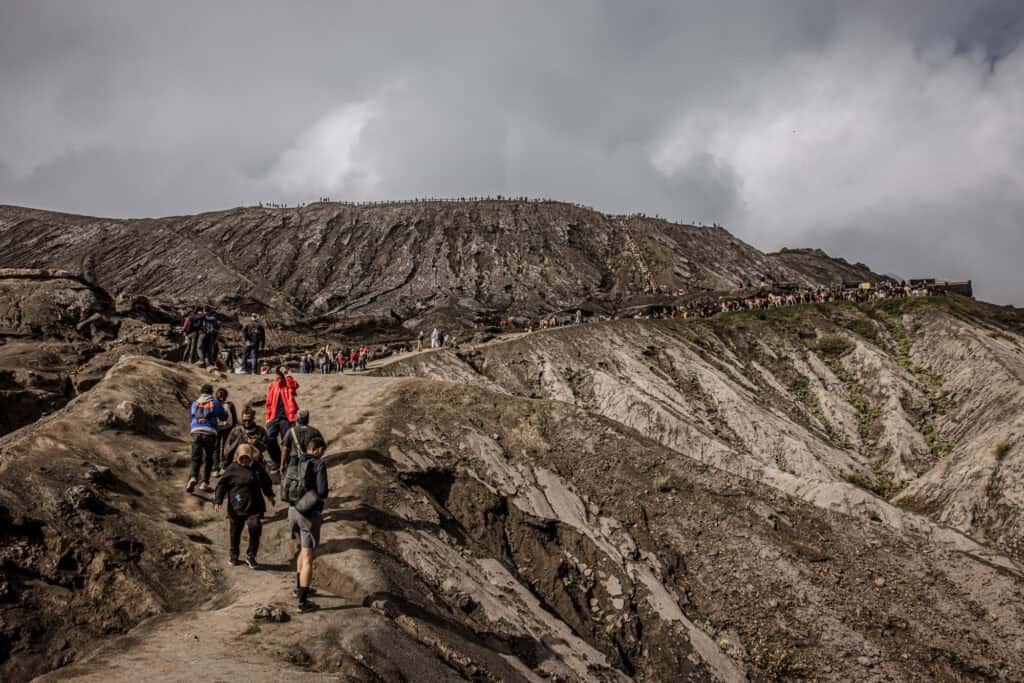 Hiking up to Mount Bromo