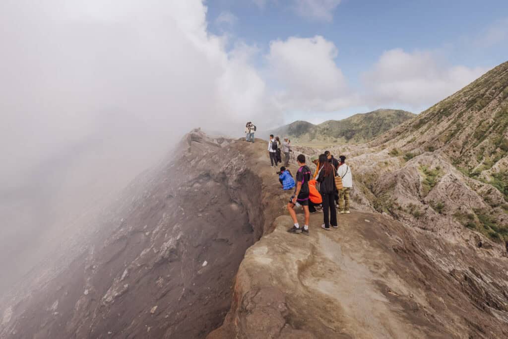 Gases at the volcano crater