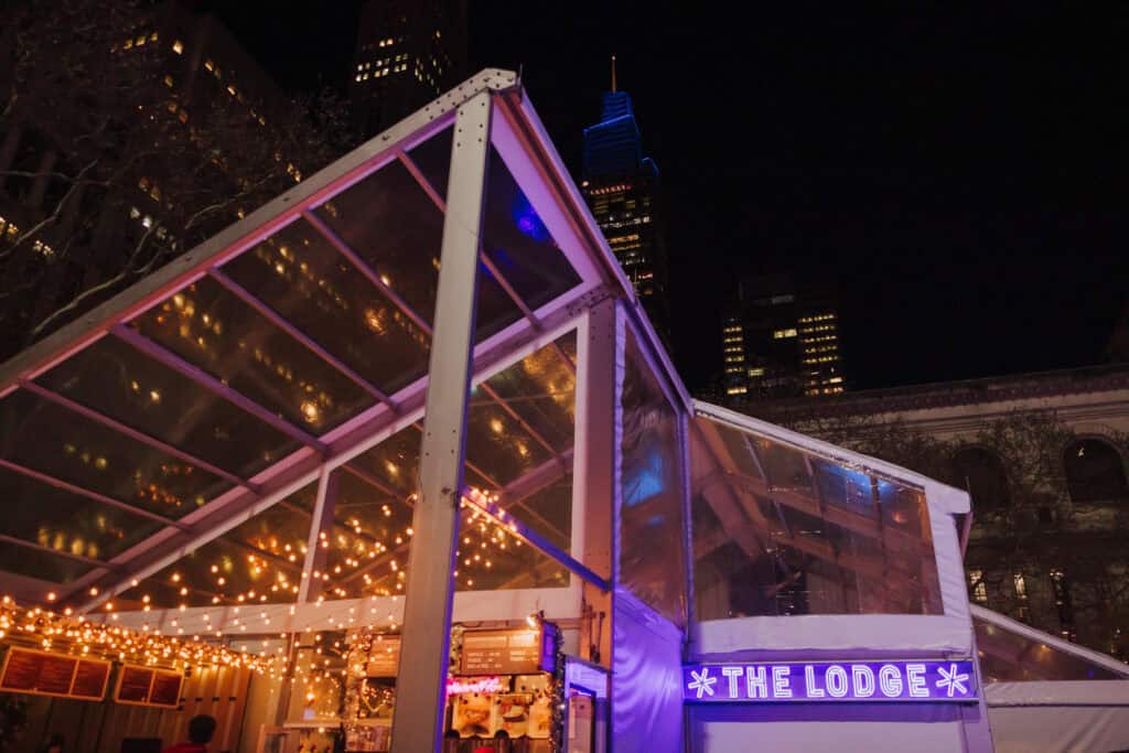 The Lodge at Bryant Park, which you can visit in December