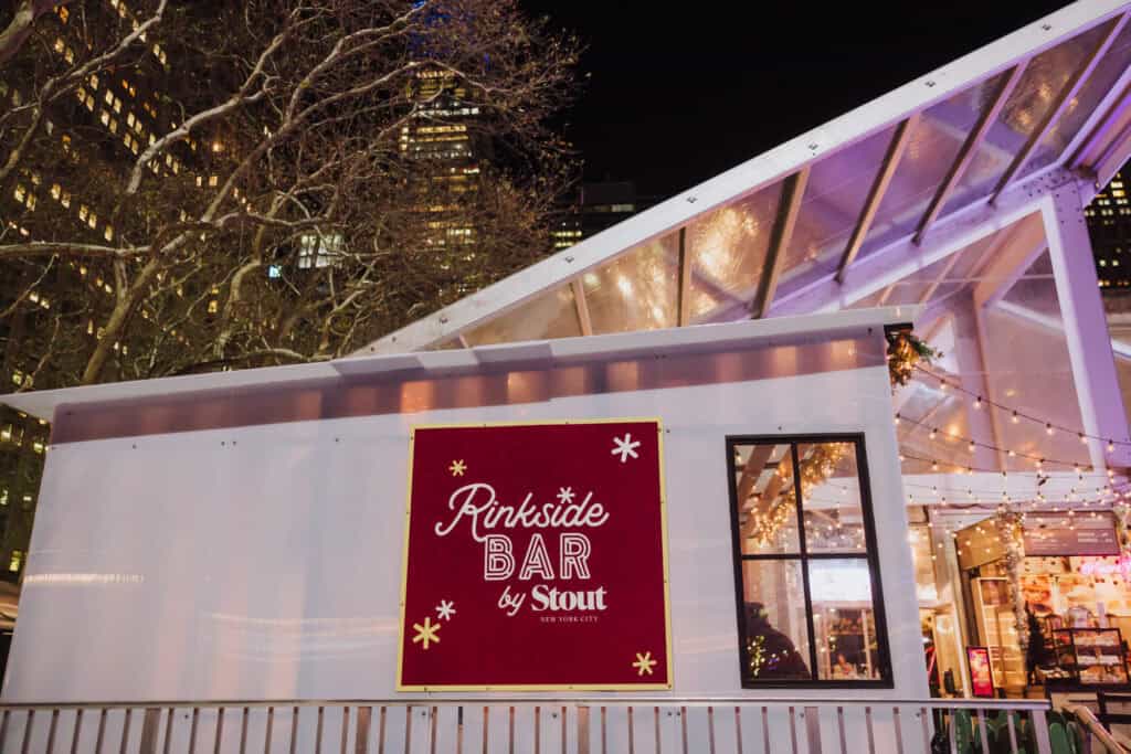 The Lodge, part of the Bryant Park Winter Village in NYC