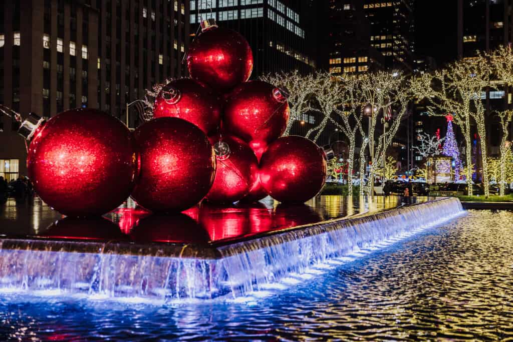 Christmas decorations in New York City