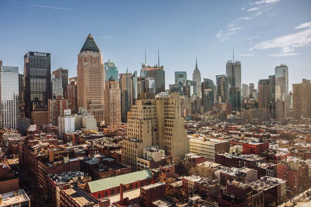 The NYC skyline in December