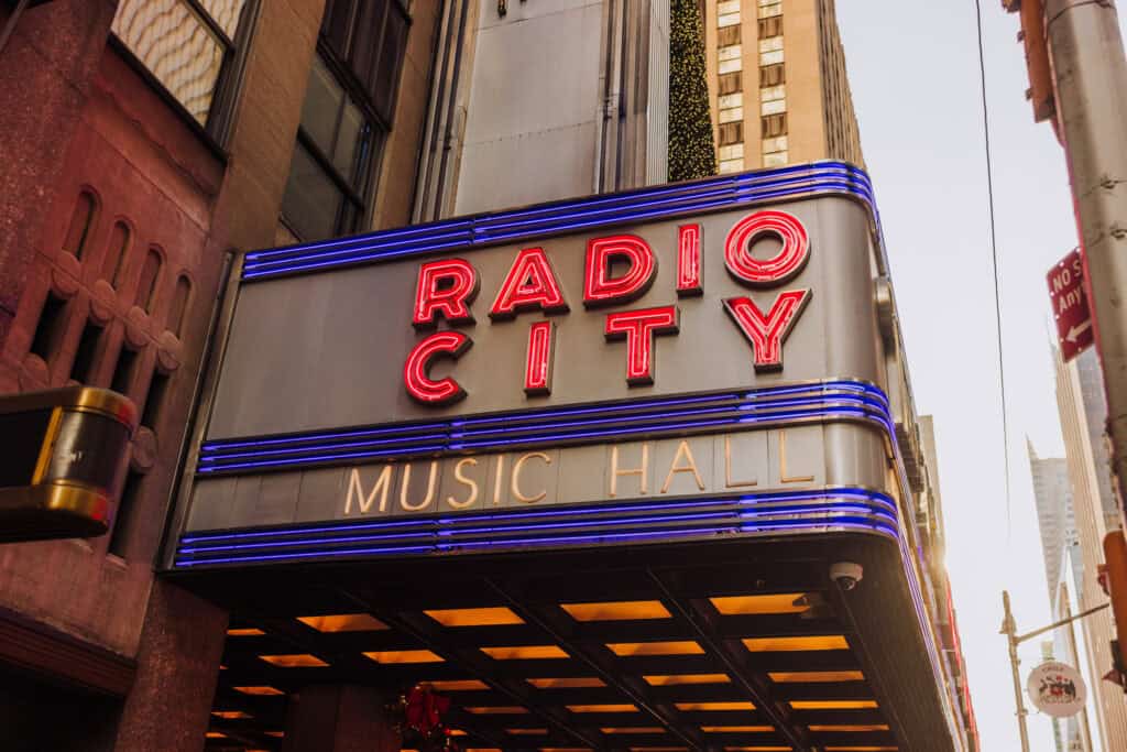 Radio City Music Hall marquee