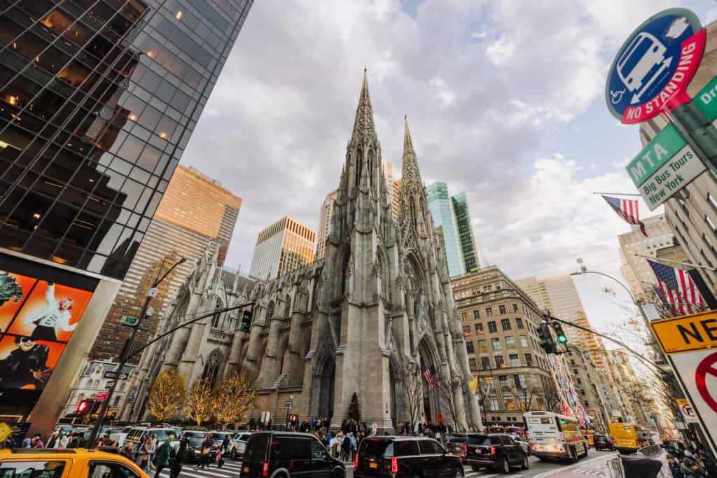 St. Patrick's Cathedral in New York City in winter