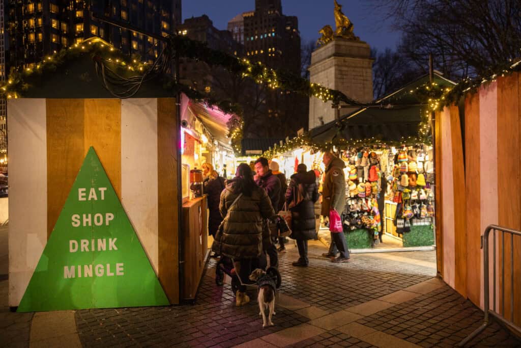 Vendors at the Columbus Circle Holiday Market