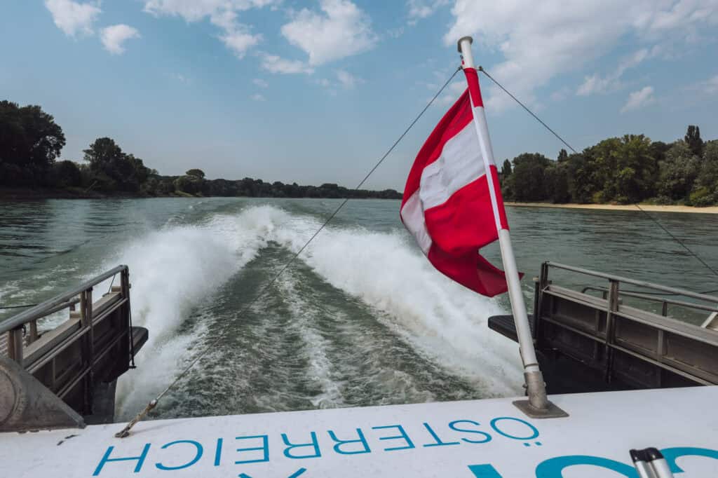 The Twin City Liner between Vienna and Bratislava on the Danube River