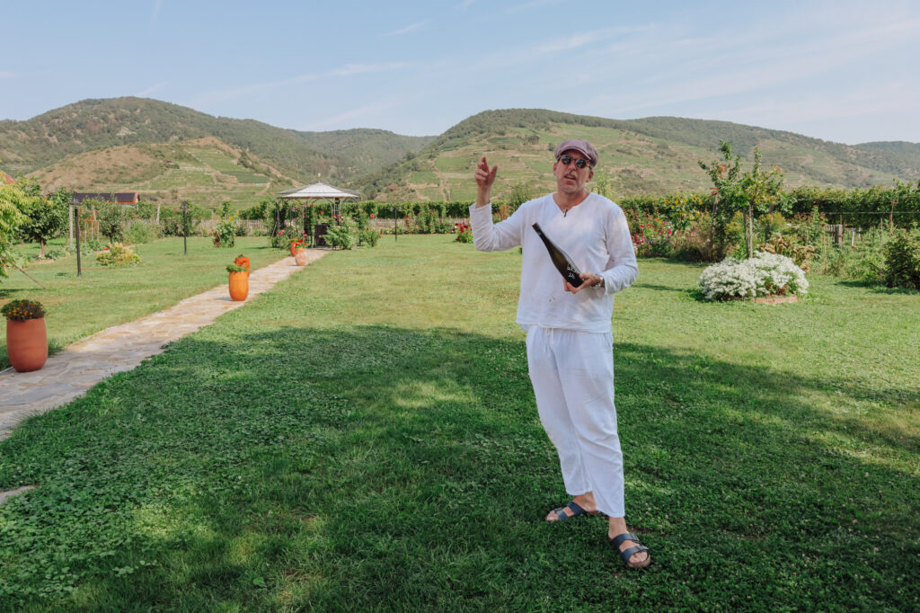 The young owner of the Weinhauer Brustbauer winery in the Wachau Valley