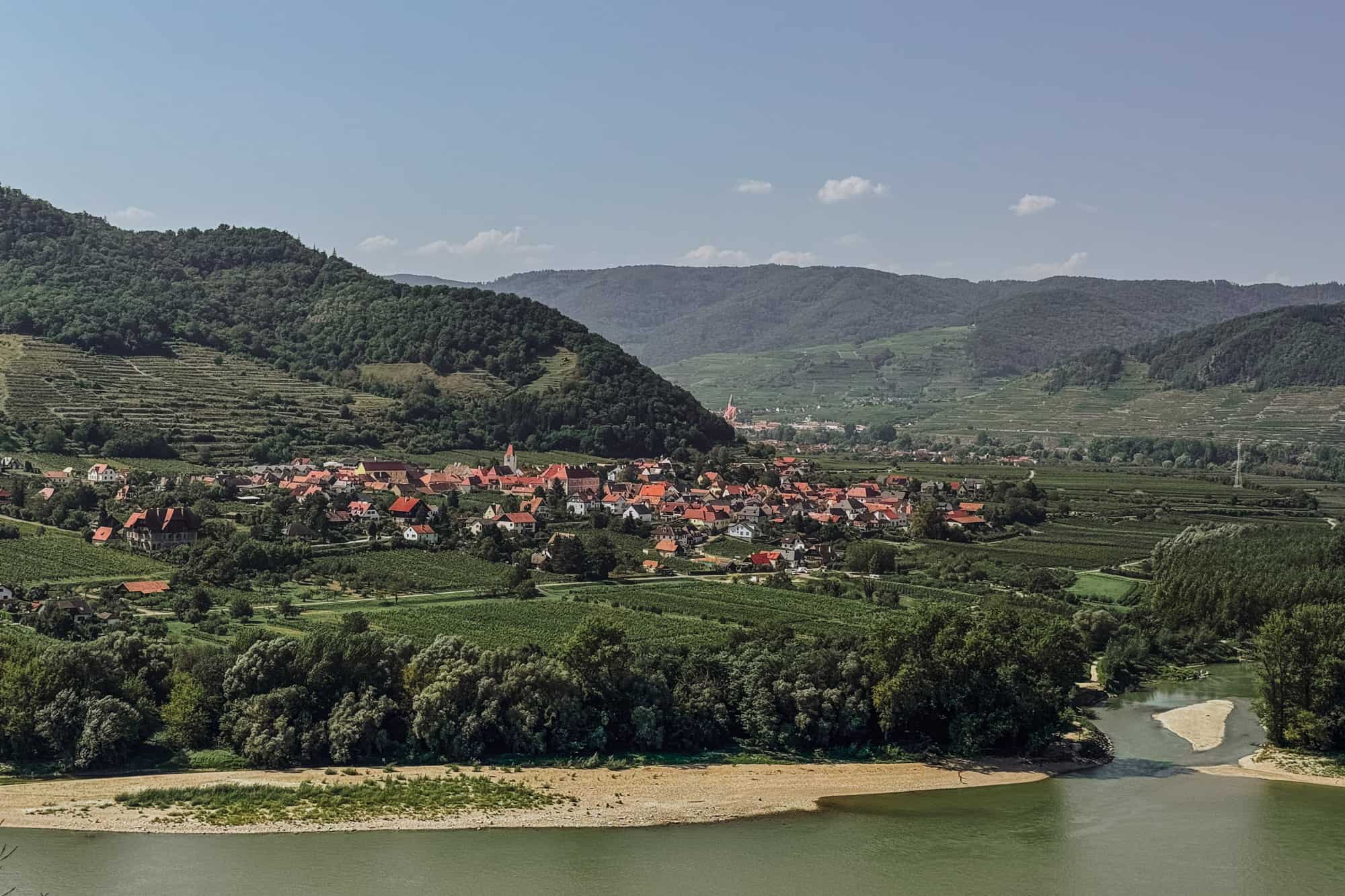 A view of the Wachau Valley and Danube River in Austria