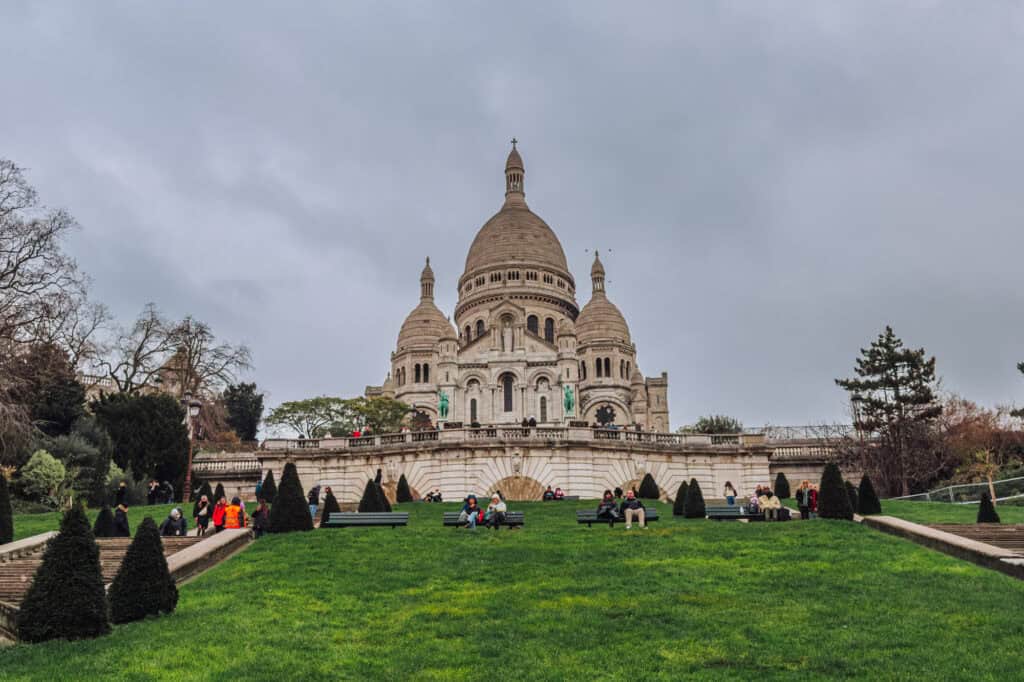 Montmartre on a cloudy, rainy day in Paris